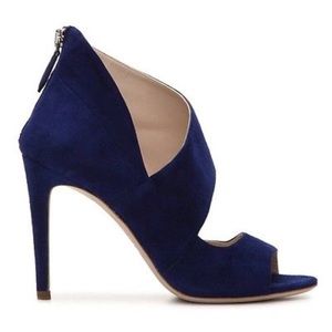 Miu Miu Peep Toe Sandal Navy Blue Suede NEW 7.5
